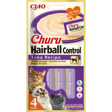 Inaba Cat Churu Hairball Tuna 4x14g Inaba Cat Churu Hairball Tuna 4x14g