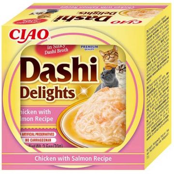 Inaba Cat Dashi Delights Chicken & Salmon 70g (Menge: 6 je Bestelleinheit)