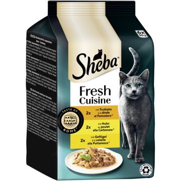 Sheba P.B. MP Fresh Cuisine Taste of Rome Truthahn, Huhn & Geflügel in Sauce 6x50g (Menge: 6 je Bestelleinheit)