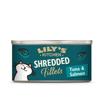 Lilys Kitchen Cat Shredded Fillets Tuna & Salmon 70g (Menge: 24 je Bestelleinheit) Lilys Kitchen Cat Shredded Fillets Tuna & Salmon 70g (Menge: 24 je Bestelleinheit)