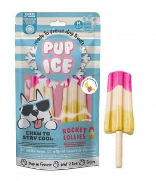 Pup Ice Dog Snack Rocket Lollies Strawberry & Banana &quote;M&quote; 1 x 2 Stück