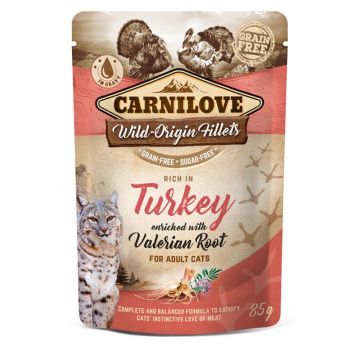 Carnilove Cat Pouch Turkey with Valerian 85g (Menge: 24 je Bestelleinheit) Carnilove Cat Pouch Turkey with Valerian 85g (Menge: 24 je Bestelleinheit)