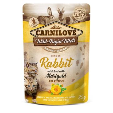 Carnilove Cat Pouch Kitten Rabbit with Marigold 85g (Menge: 24 je Bestelleinheit) Carnilove Cat Pouch Kitten Rabbit with Marigold 85g (Menge: 24 je Bestelleinheit)