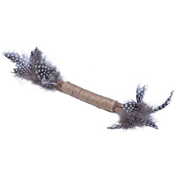 Quapas Cat Toy Hemp Stick with Feathers