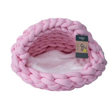 Quapas Cat Bed Woven Iglo Pink