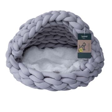 Quapas Cat Bed Woven Iglo Grey