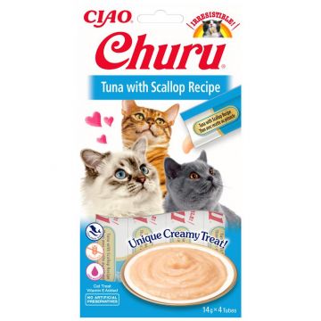 Inaba Cat Churu Tuna & Scallop 4 x 14g Inaba Cat Churu Tuna & Scallop 4 x 14g