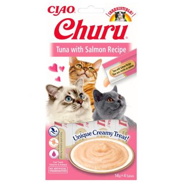 Inaba Cat Churu Tuna & Salmon 4 x 14g Inaba Cat Churu Tuna & Salmon 4 x 14g