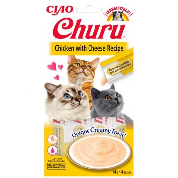 Inaba Cat Churu Chicken & Cheese 4 x 14g Inaba Cat Churu Chicken & Cheese 4 x 14g