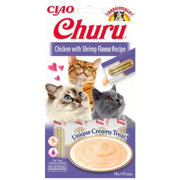 Inaba Cat Churu Chicken & Shrimps 4 x 14g Inaba Cat Churu Chicken & Shrimps 4 x 14g