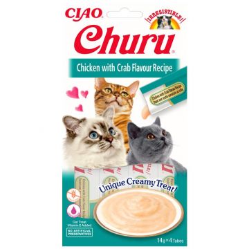 Inaba Cat Churu Chicken & Crab 4 x 14g Inaba Cat Churu Chicken & Crab 4 x 14g