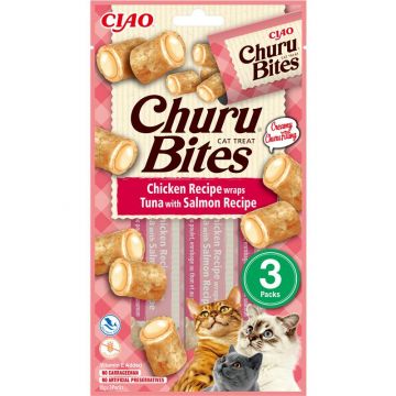 Inaba Cat Churu Bites Chicken, Tuna & Scallop 3 x 10g Inaba Cat Churu Bites Chicken, Tuna & Scallop 3 x 10g