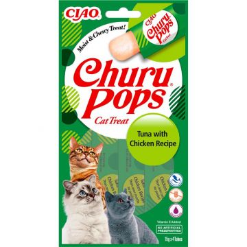 Inaba Cat Churu Pops Tuna & Chicken 4 x 15g Inaba Cat Churu Pops Tuna & Chicken 4 x 15g