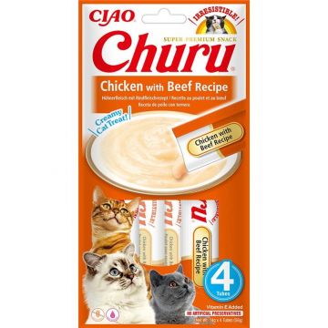Inaba Cat Churu Chicken & Beef 4x14g Inaba Cat Churu Chicken & Beef 4x14g