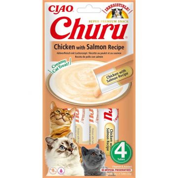 Inaba Cat Churu Chicken & Salmon 4x14g Inaba Cat Churu Chicken & Salmon 4x14g