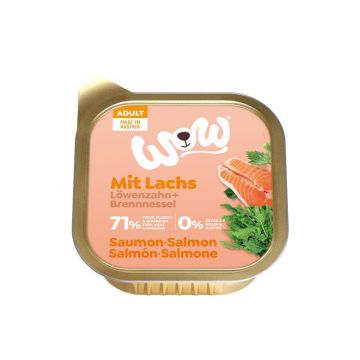 Wow Dog Schale Adult Lachs 150g (Menge: 11 je Bestelleinheit) Wow Dog Schale Adult Lachs 150g (Menge: 11 je Bestelleinheit)